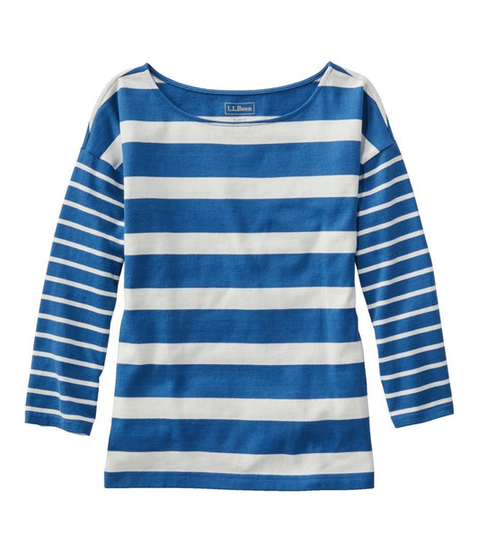 Women's Heritage Mariner Top, Boatneck Three-Quarter-Sleeve Blocked Stripe - L.L.Bean Essential