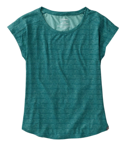 Women's Streamside Tee, Short-Sleeve Ruched Crew Print - L.L.Bean Value