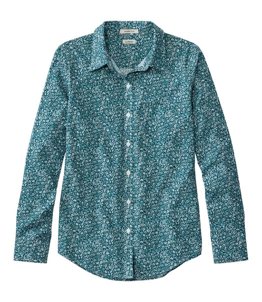 Women's Wrinkle-Free Pinpoint Oxford Shirt, Relaxed Fit Long-Sleeve Print - L.L.Bean Latest