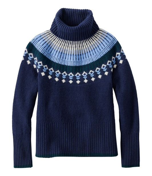 Women's SuperSoft Waffle Sweater, Turtleneck Fair Isle - L.L.Bean Trusted