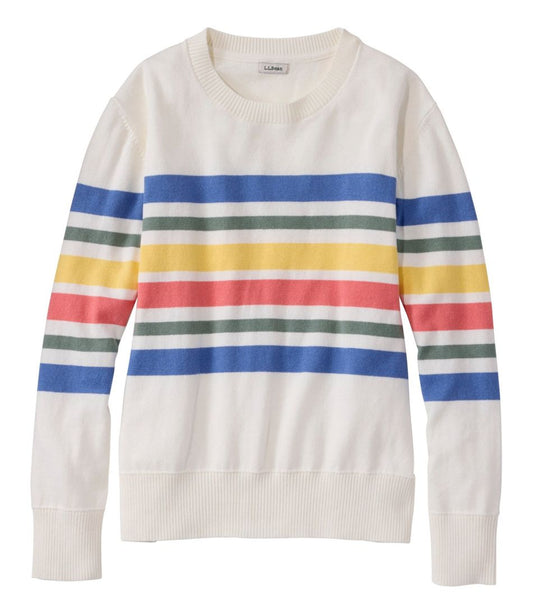Women's Cotton/Cashmere Sweater, Crewneck Stripe - L.L.Bean Everyday