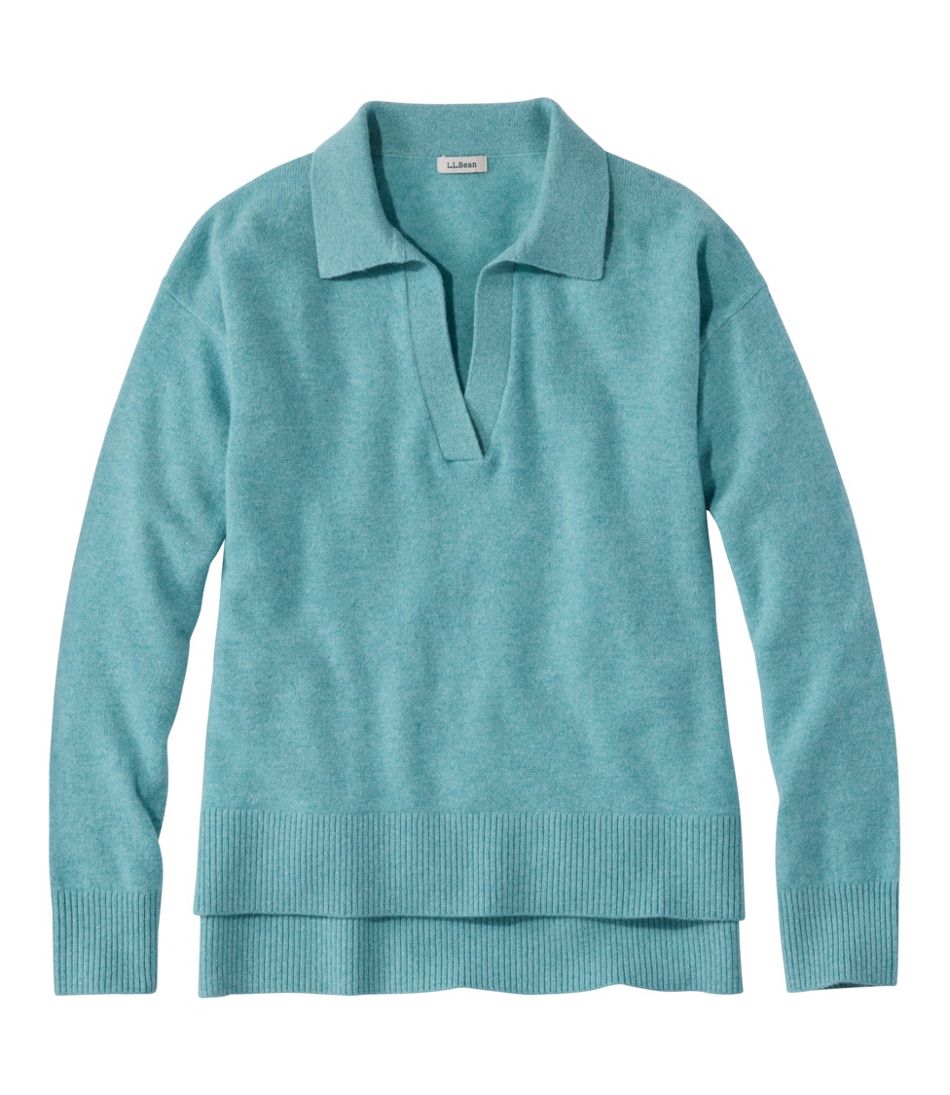 Women's Classic Cashmere Sweater, Relaxed Polo - L.L.Bean Customer Favorite