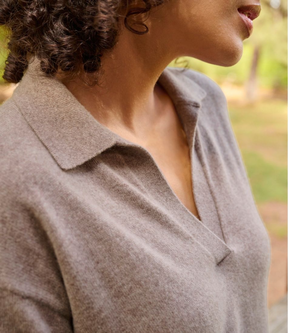 Women's Classic Cashmere Sweater, Relaxed Polo - L.L.Bean Customer Favorite