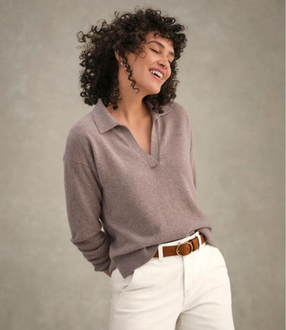 Women's Classic Cashmere Sweater, Relaxed Polo - L.L.Bean Customer Favorite