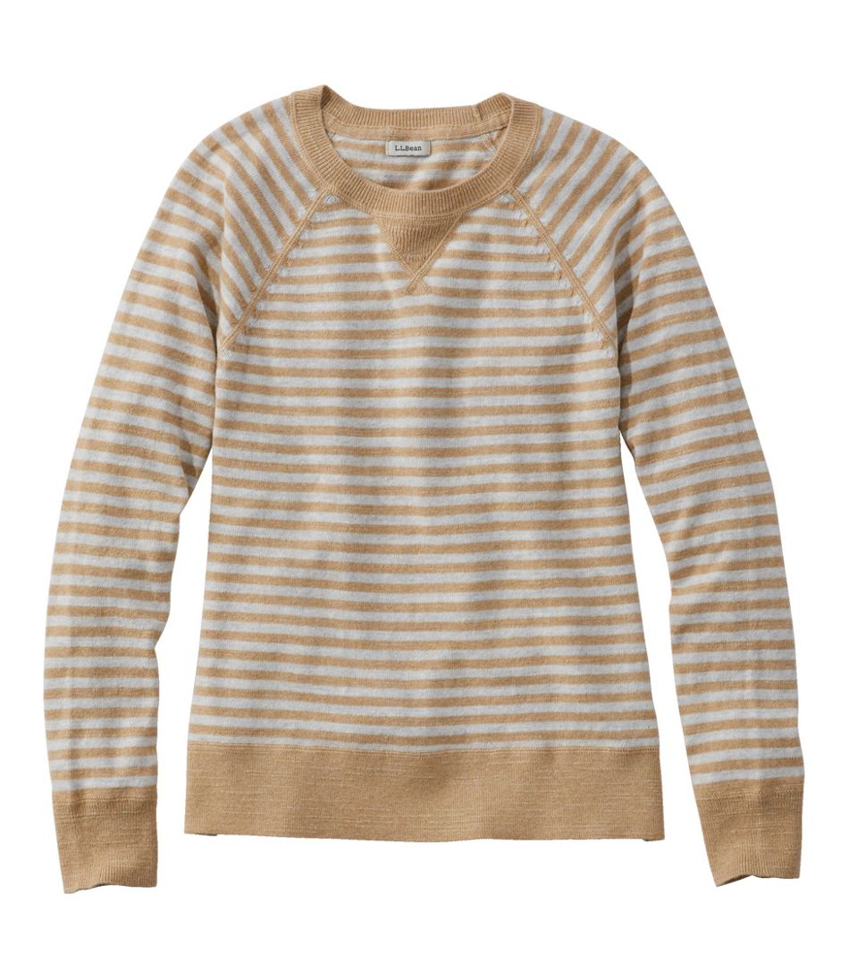 Women's Organic Cotton Slub Sweater, Crewneck Stripe - L.L.Bean Everyday