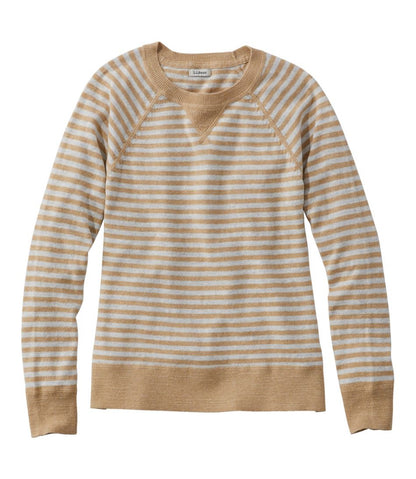 Women's Organic Cotton Slub Sweater, Crewneck Stripe - L.L.Bean Everyday