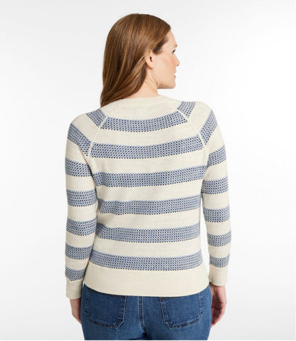 Women's Organic Cotton Slub Sweater, Crewneck Stripe - L.L.Bean Everyday