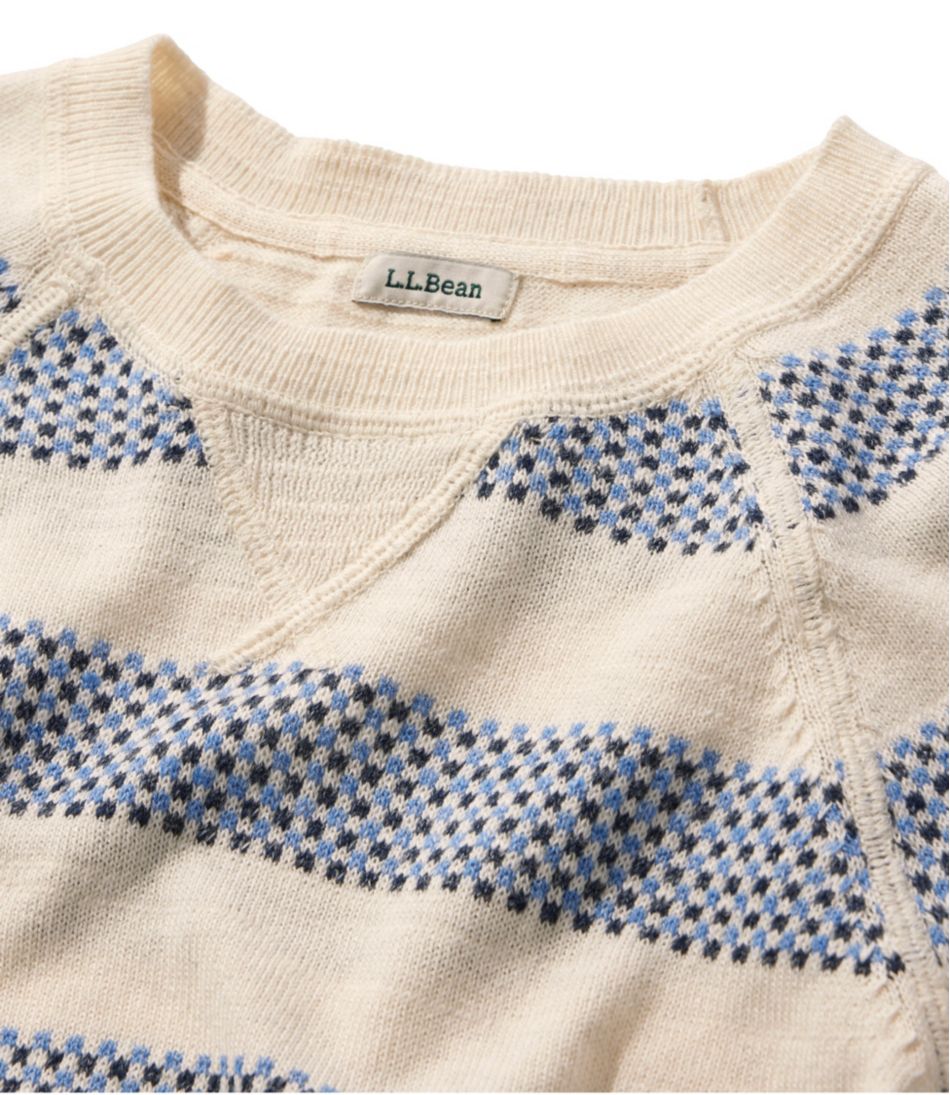 Women's Organic Cotton Slub Sweater, Crewneck Stripe - L.L.Bean Everyday