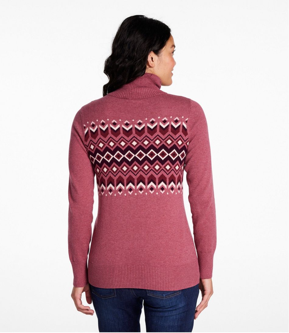 Women's Cotton/Cashmere Sweater, Turtleneck Intarsia - L.L.Bean Great Value
