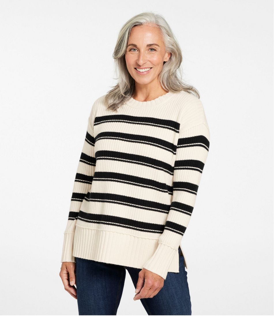 Women's Heritage Heirloom Wool/Cashmere Sweater, Crewneck Stripe - L.L.Bean Trusted