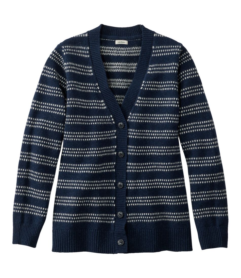 Women's Bean's Classic Ragg Wool Sweater, Button-Front Cardigan Novelty - L.L.Bean Customer Favorite