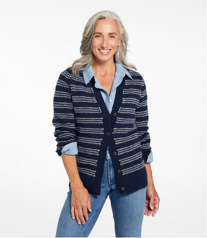 Women's Bean's Classic Ragg Wool Sweater, Button-Front Cardigan Novelty - L.L.Bean Customer Favorite