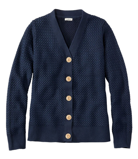 Women's Basketweave Sweater, Button-Front Cardigan - L.L.Bean Essential