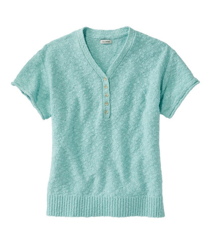 Women's Midweight Cotton Slub Sweater, Henley Short-Sleeve - L.L.Bean Everyday