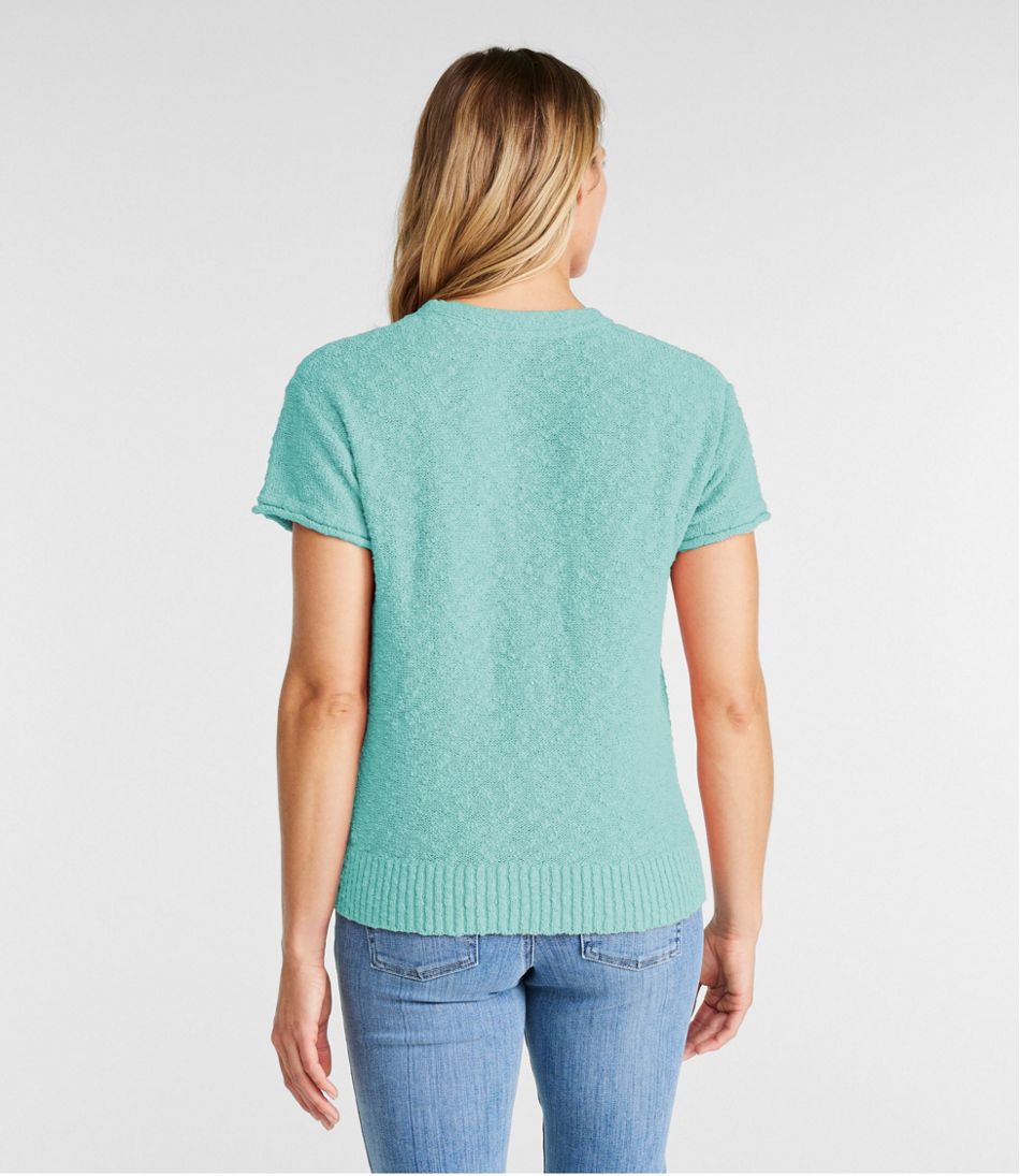 Women's Midweight Cotton Slub Sweater, Henley Short-Sleeve - L.L.Bean Everyday