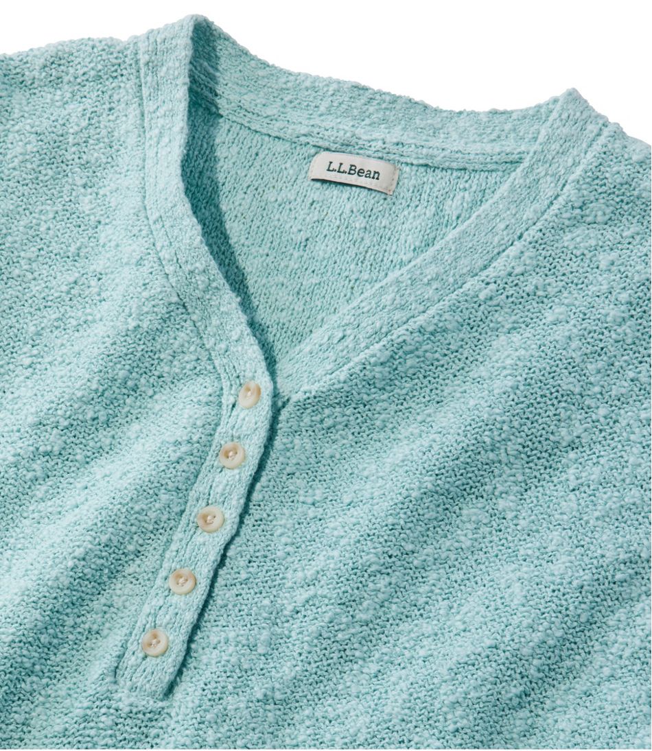 Women's Midweight Cotton Slub Sweater, Henley Short-Sleeve - L.L.Bean Everyday
