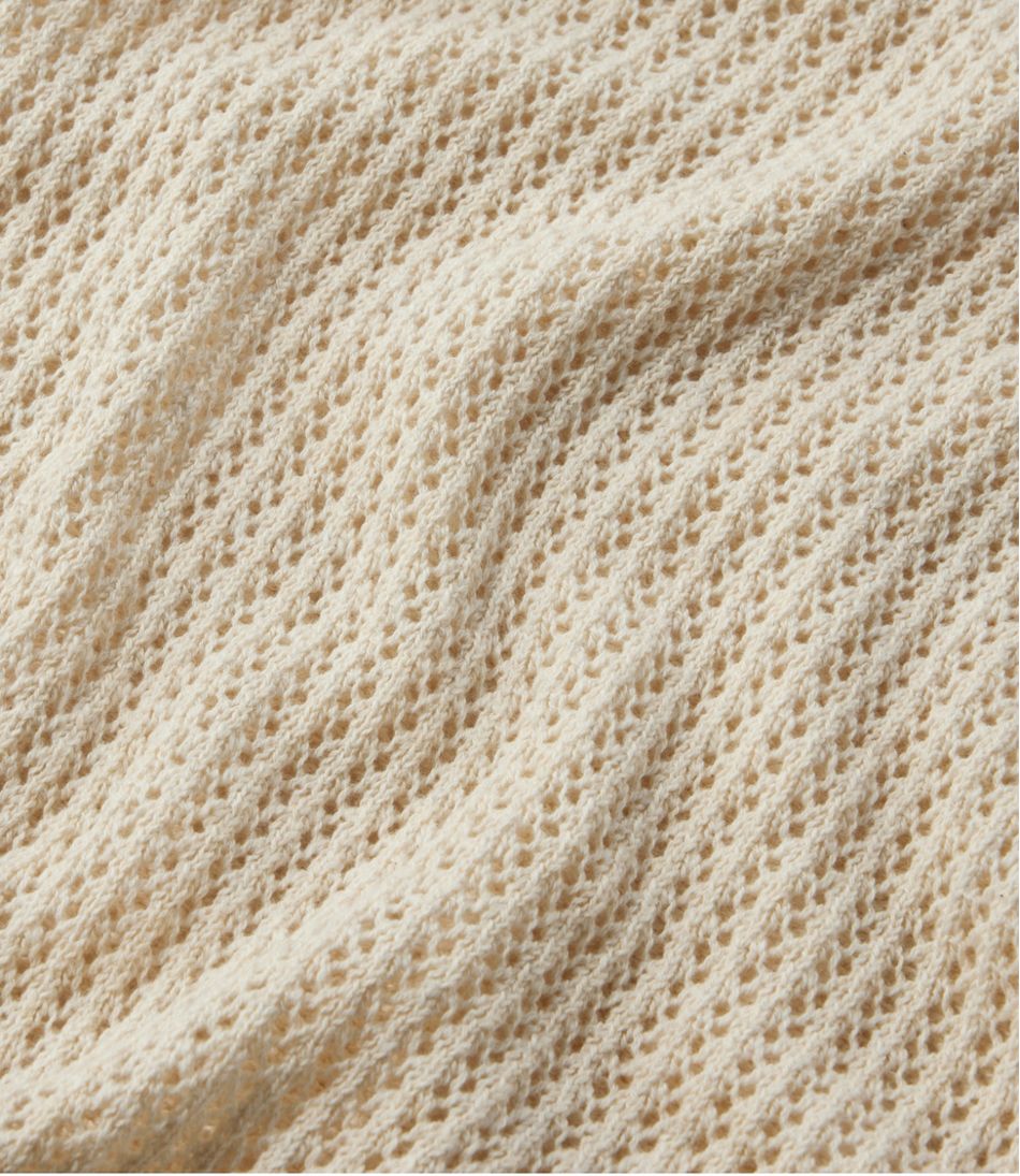 Women's Organic Cotton Slub Pointelle Sweater, Polo - L.L.Bean Value
