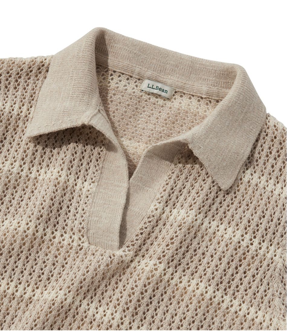 Women's Organic Cotton Slub Pointelle Sweater, Polo - L.L.Bean Great Value