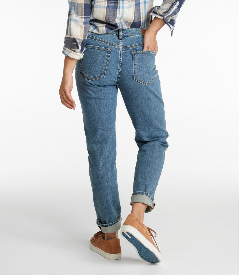 Women's Signature Organic Denim Boyfriend Jeans, Low-Rise Straight-Leg - L.L.Bean Latest