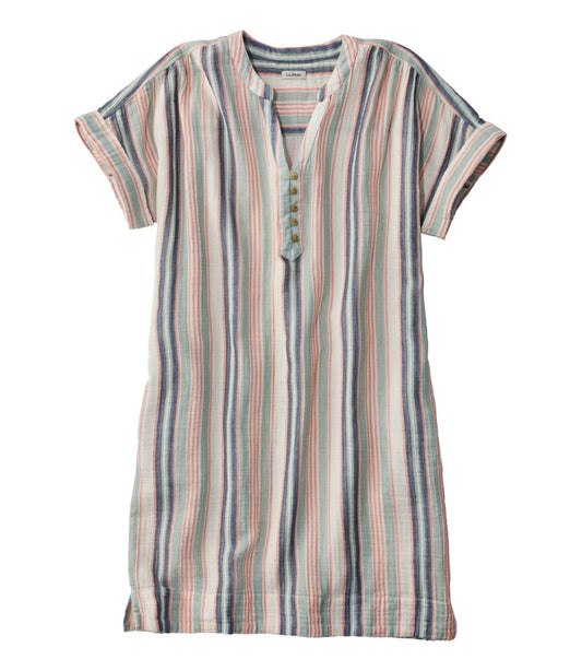Women's Cloud Gauze Short-Sleeve Shift Dress, Stripe - L.L.Bean Everyday