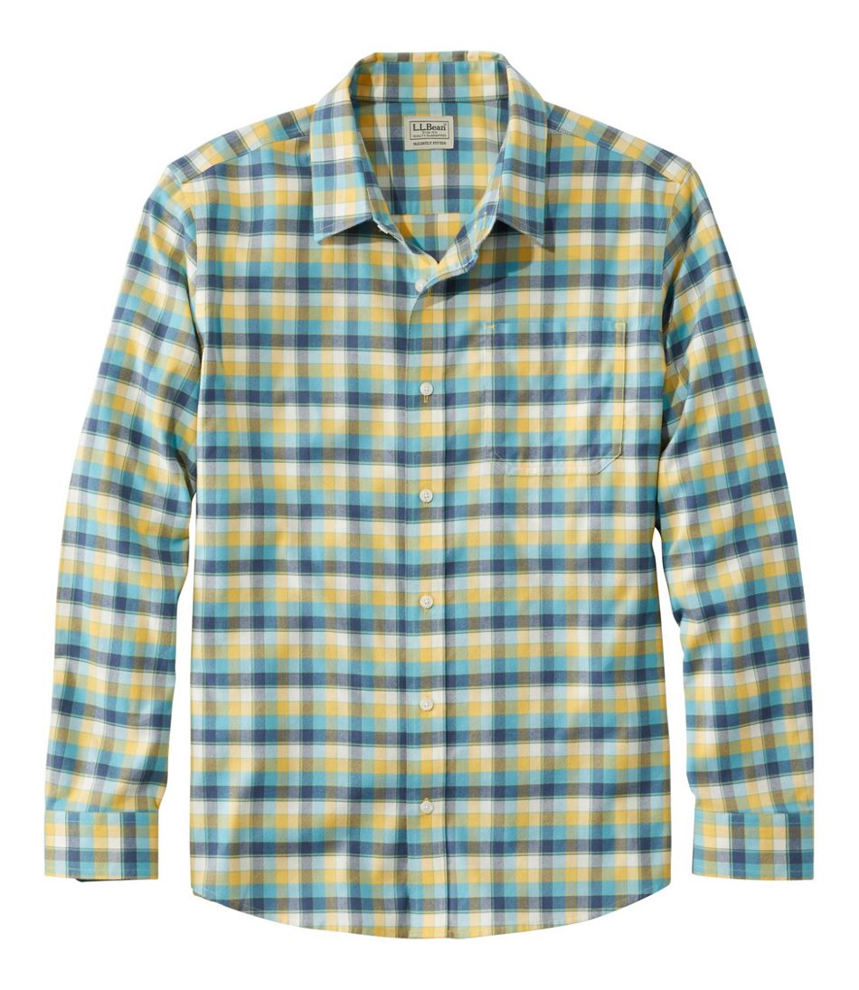 Men's Wrinkle-Free Ultrasoft Brushed Cotton Shirt, Long-Sleeve, Slightly Fitted Untucked Fit - L.L.Bean Classic