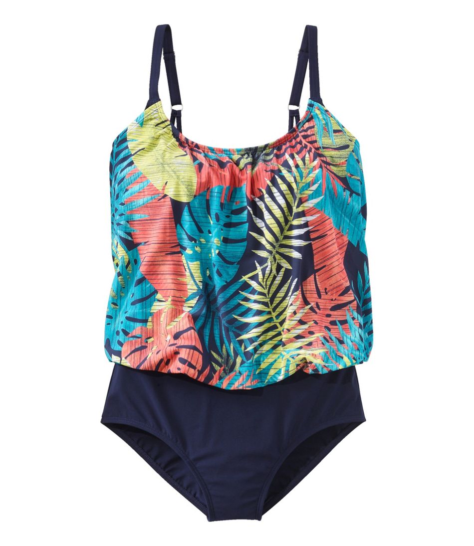 Women's Shaping Swimwear, Blouson Tanksuit Print - L.L.Bean Customer Favorite