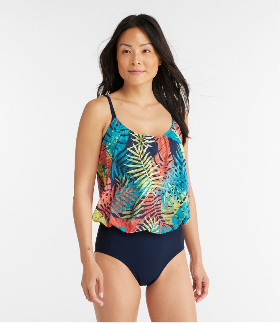 Women's Shaping Swimwear, Blouson Tanksuit Print - L.L.Bean Customer Favorite