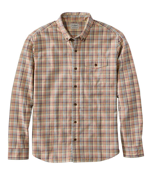 Men's Brushed Jaspé Twill Shirt, Plaid, Traditional Untucked Fit - L.L.Bean Great Value