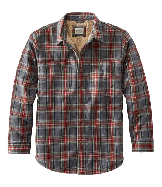 Men's Sherpa-Lined Scotch Plaid Shirt, Slightly Fitted - L.L.Bean Quality