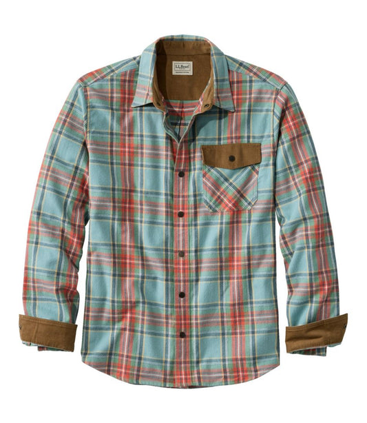 Men's Scotch Plaid Flannel Shirt, Snap-Front, Slightly Fitted Untucked Fit - L.L.Bean Essential