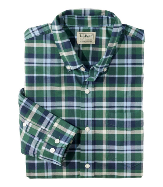 Men's Comfort Stretch® Oxford Shirt, Slightly Fitted Untucked Fit, Plaid - L.L.Bean Trusted