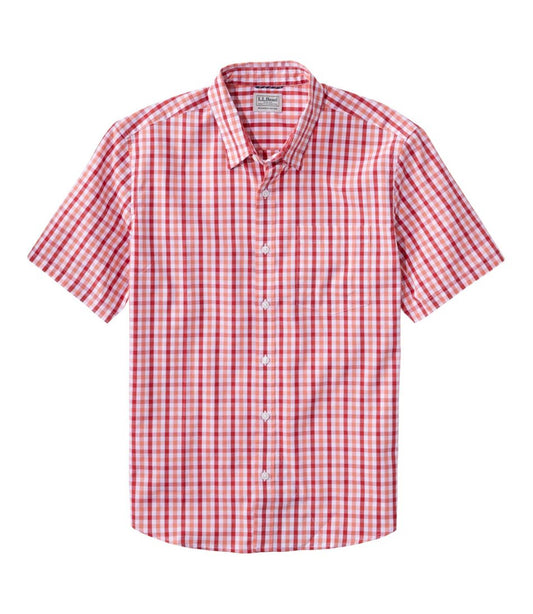 Men's Comfort Stretch Performance® Shirt, Short-Sleeve, Slightly Fitted Untucked Fit, Plaid - L.L.Bean Customer Favorite