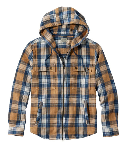 Men's 1912 Field Flannel Shirt, Hooded, Slightly Fitted Untucked Fit, Plaid - L.L.Bean Value