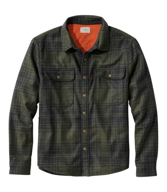 Men's Maine Guide Lightweight Lined Wool Field Shirt, Plaid - L.L.Bean Classic