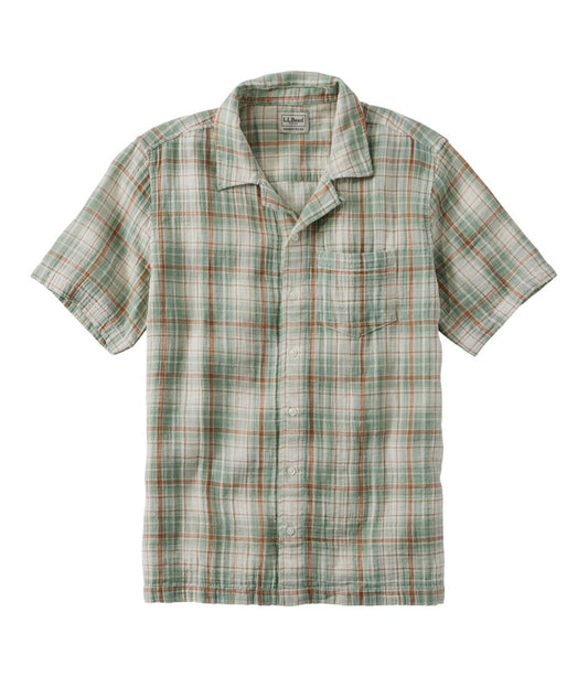 Men's Cloud Gauze Shirt, Short-Sleeve, Slightly Fitted Untucked Fit, Plaid - L.L.Bean Classic