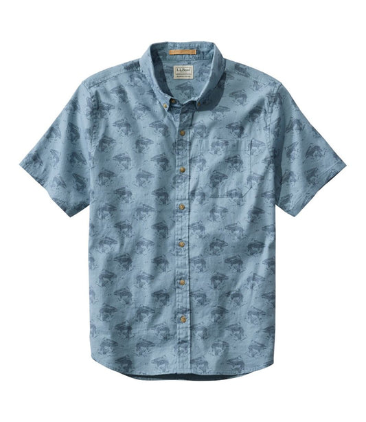 Men's Stonecoast Hemp Shirt, Short-Sleeve, Slightly Fitted Untucked Fit, Print - L.L.Bean Great Value