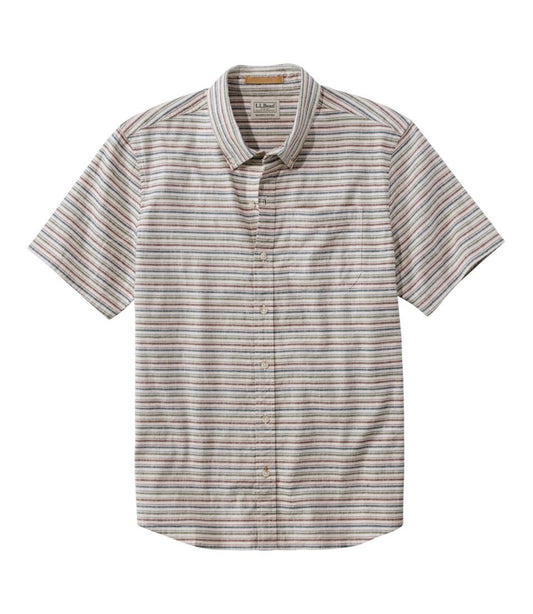 Men's Stonecoast Hemp Shirt, Short-Sleeve, Slightly Fitted Untucked Fit, Stripe - L.L.Bean Customer Favorite