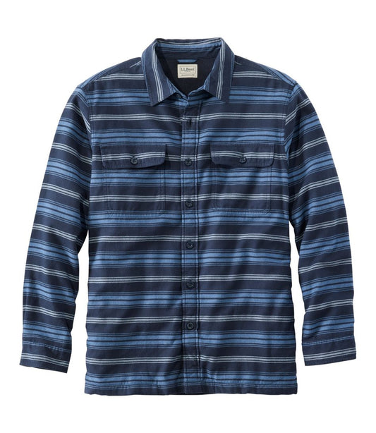 Men's Fleece-Lined Flannel Shirt, Traditional Fit, Stripe - L.L.Bean Classic
