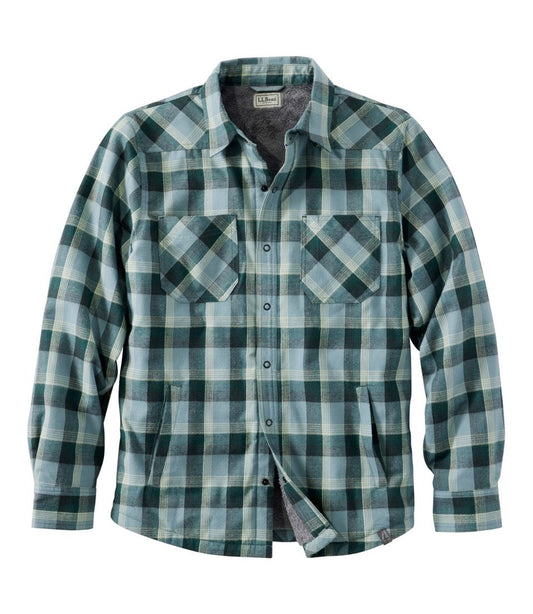 Men's Katahdin Performance Flannel Shirt-Jacket, Hi-Pile Fleece-Lined Plaid - L.L.Bean Essential