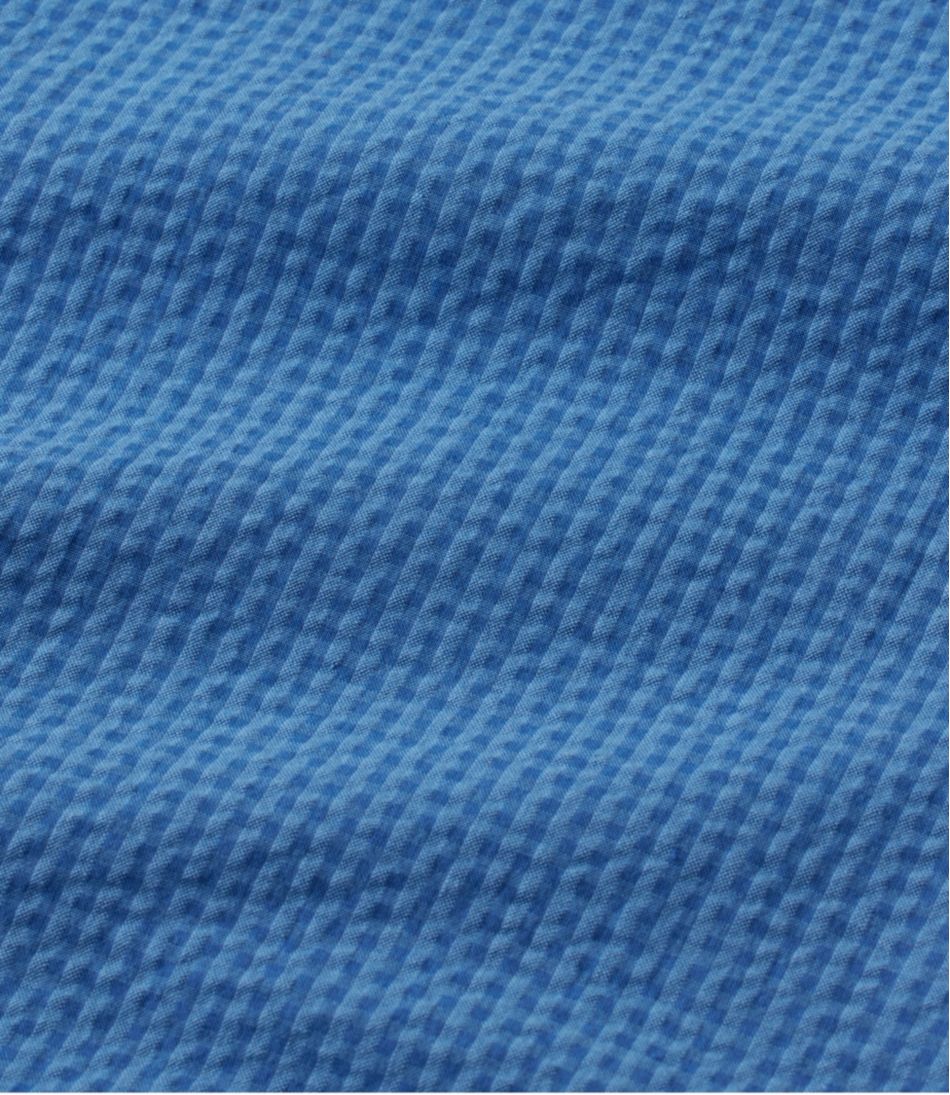 Men's Organic Cotton Seersucker Shirt, Short-Sleeve, Slightly Fitted, Plaid - L.L.Bean Great Value