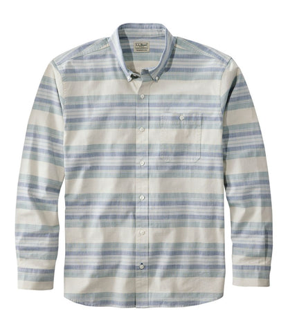 Men's Comfort Stretch Chambray Shirt, Traditional Untucked Fit, Long-Sleeve, Stripe - L.L.Bean Latest