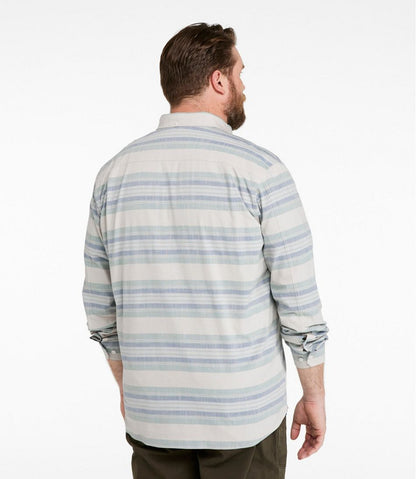 Men's Comfort Stretch Chambray Shirt, Traditional Untucked Fit, Long-Sleeve, Stripe - L.L.Bean Latest
