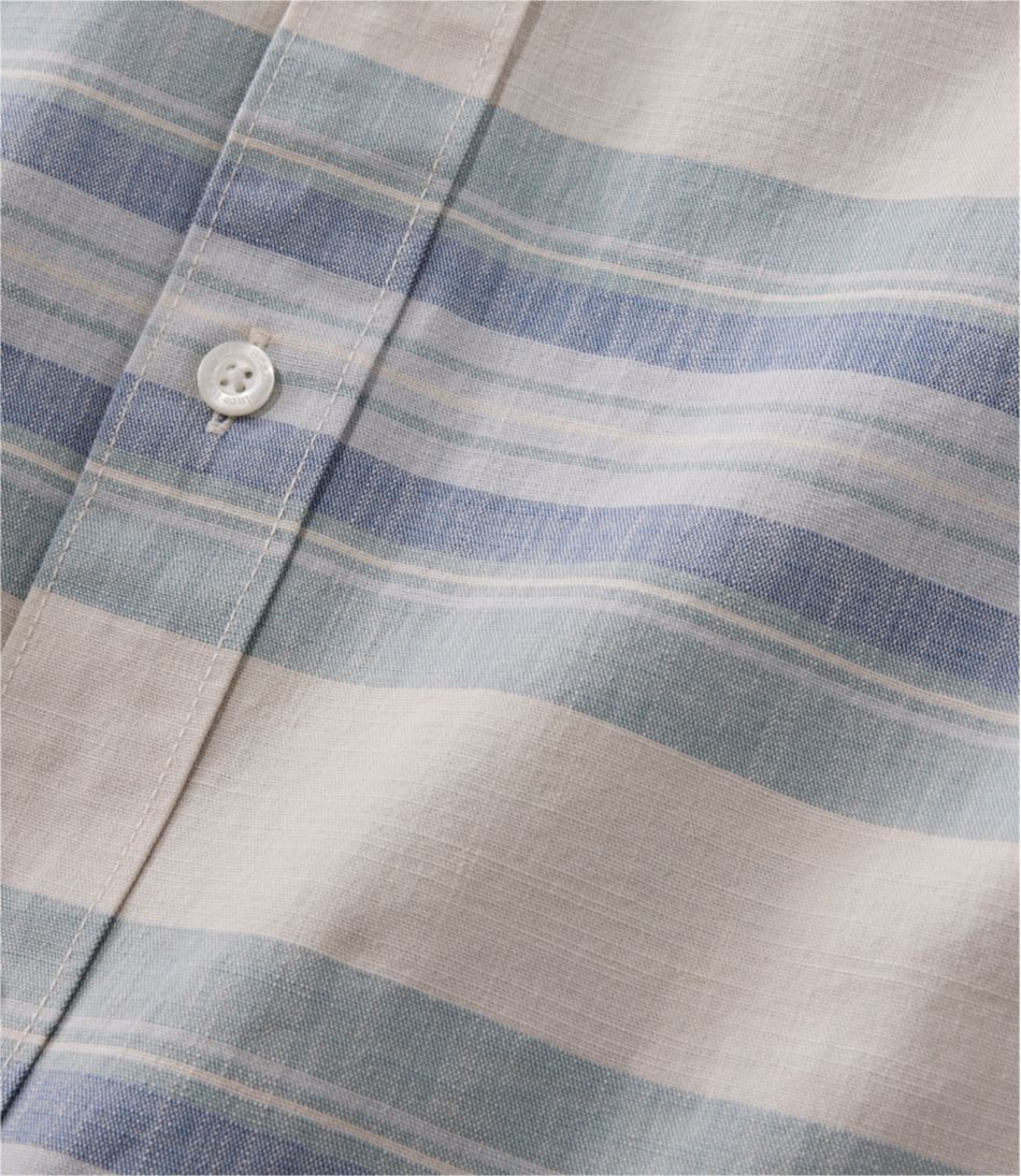 Men's Comfort Stretch Chambray Shirt, Traditional Untucked Fit, Long-Sleeve, Stripe - L.L.Bean Latest