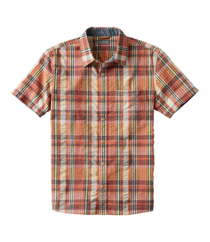 Men's Signature Seersucker Madras Shirt, Slightly Fitted, Short-Sleeve - L.L.Bean Quality