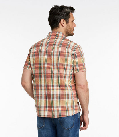 Men's Signature Seersucker Madras Shirt, Slightly Fitted, Short-Sleeve - L.L.Bean Quality