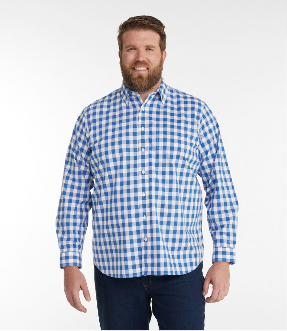 Men's Bean's Wrinkle-Free Everyday Shirt, Traditional Untucked Fit, Plaid, Long-Sleeve - L.L.Bean Value