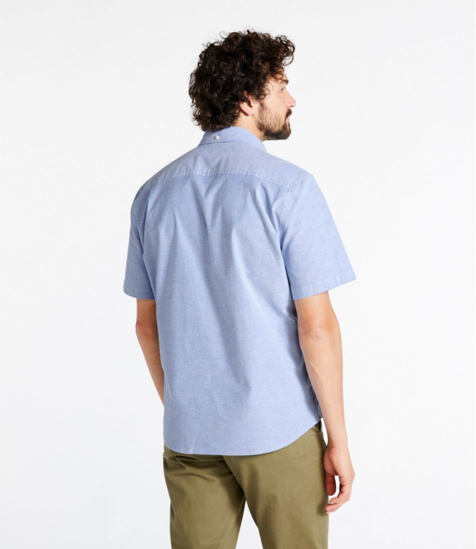 Men's Comfort Stretch® Oxford Shirt, Slightly Fitted Untucked Fit, Short-Sleeve - L.L.Bean Trusted