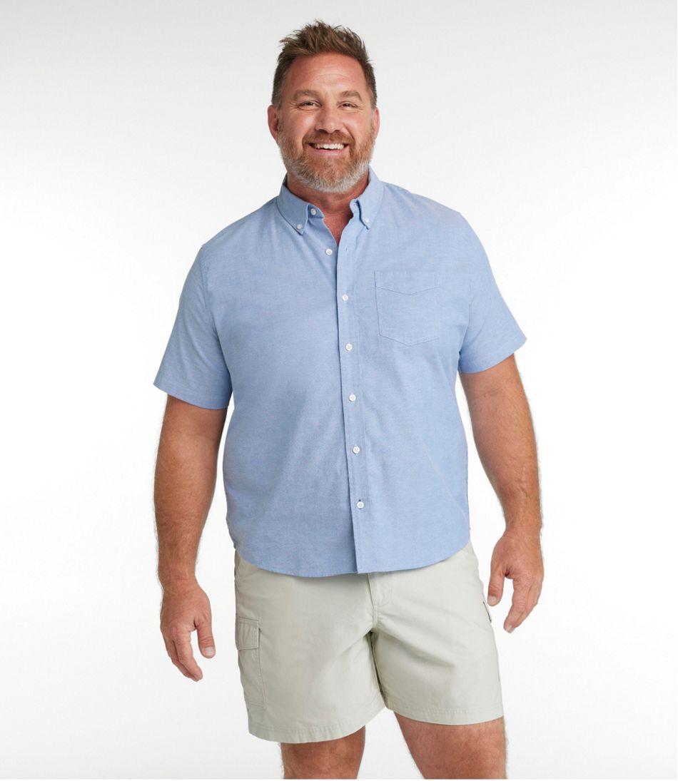 Men's Comfort Stretch® Oxford Shirt, Slightly Fitted Untucked Fit, Short-Sleeve - L.L.Bean Trusted