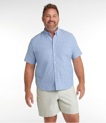 Men's Comfort Stretch® Oxford Shirt, Slightly Fitted Untucked Fit, Short-Sleeve - L.L.Bean Trusted