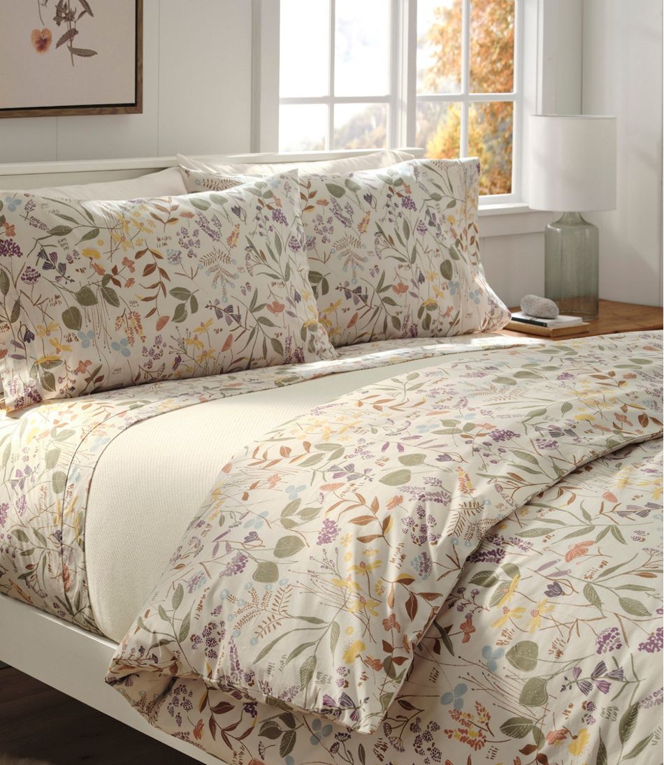 Birch Floral Percale Comforter Cover Collection - L.L.Bean Great Value